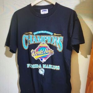 Black Florida Marlins Champions T-Shirt